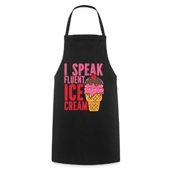Ice Cream Cone Sundae I Speak - Kochschürze - Schwarz - Vorne - AI Model Male 185 dark (185cm)