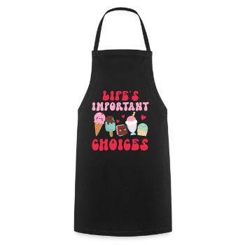 Ice Cream Cone Popsicle Life's - Cooking Apron - black - Front - AI Model Male 185 dark (185cm)