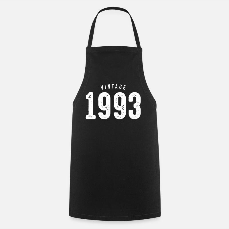 Vintage 1993 Typography - Cooking Apron - black