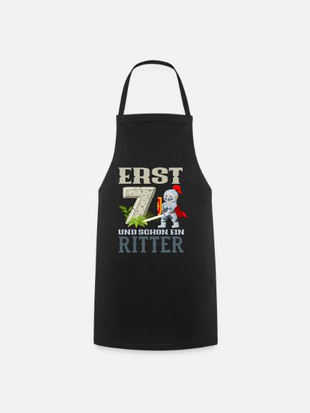 Ritter 7. Geburtstag Jungs Geschenk - Kochschürze - Schwarz