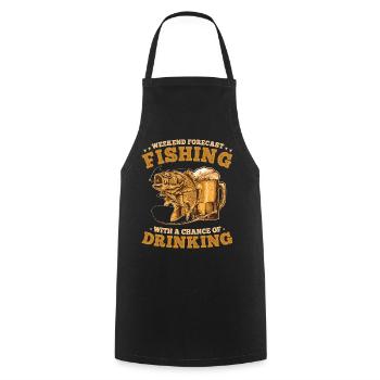 Weekend Forecast Fishing with a Chance of Drinking - Cooking Apron - black - Front - AI Model Male 185 dark (185cm)