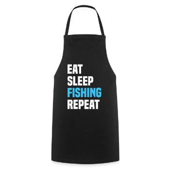 Manger dormir Pêche Répéter - Tablier de cuisine - noir - Devant - AI Model Male 185 dark (185cm)