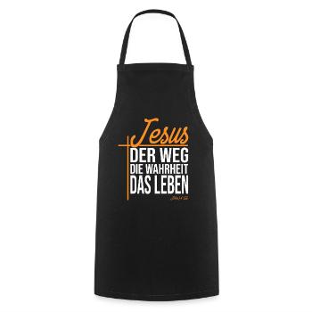Jesus Der Weg Die Wahrheit Das Leben - John 14:06 - Kochschürze - Schwarz - Vorne - AI Model Male 185 dark (185cm)