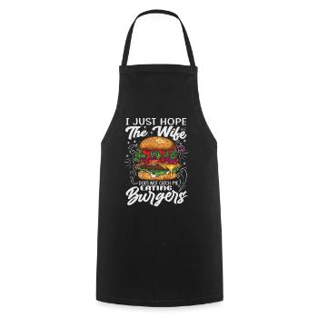 I just hope the wife does not catch me eating castle - Cooking Apron - black - Front - AI Model Male 185 dark (185cm)