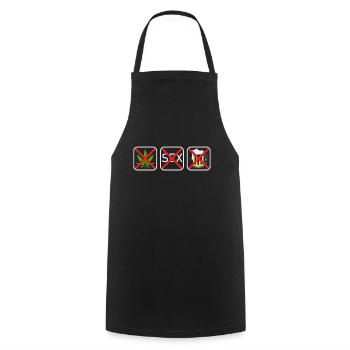 Straight Edge Vegan, anti-drug, punk - Cooking Apron - black - Front - AI Model Male 185 dark (185cm)