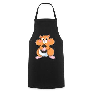 Hamster with walnut - Cooking Apron - black - Front - AI Model Male 185 dark (185cm)