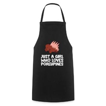 Juste une fille qui aime les porcs-épics - Tablier de cuisine - noir - Devant - AI Model Male 185 dark (185cm)