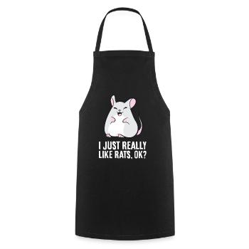 Rat Lover I Just Really Like Rats, Okay Cute Rats - Cooking Apron - black - Front - AI Model Male 185 dark (185cm)