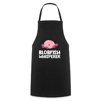 Blobfischflüsterer Lustiger Blobfisch - Kochschürze - Schwarz - Vorne - AI Model Male 185 dark (185cm)
