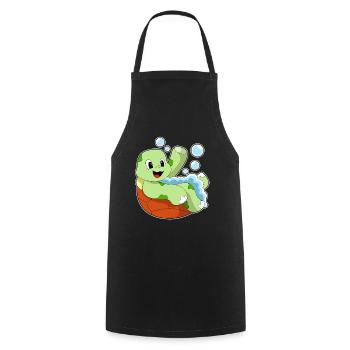 Turtle Bathing Bathtub - Cooking Apron - black - Front - AI Model Male 185 dark (185cm)
