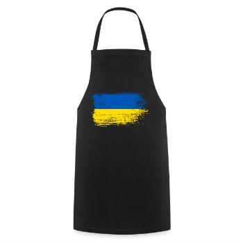 Hinweis Pinselstrich Ukraine - Kochschürze - Schwarz - Vorne - AI Model Male 185 dark (185cm)