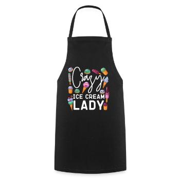 Crème glacée Fille Cône Popsicle Crazy - Tablier de cuisine - noir - Devant - AI Model Male 185 dark (185cm)
