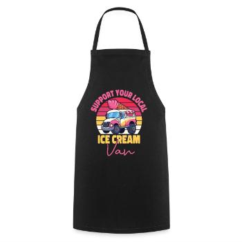 Crème glacée Crème glacée Van Truck Cone - Tablier de cuisine - noir - Devant - AI Model Male 185 dark (185cm)
