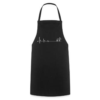 Sentier de battement de cœur Deer Lineart - Tablier de cuisine - noir - Devant - AI Model Male 185 dark (185cm)