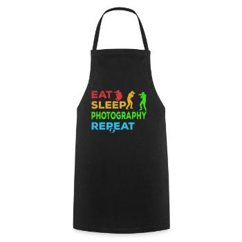 Photographe Eat Sleep Photography - Photo de l’appareil photo - Tablier de cuisine - noir - Devant - AI Model Male 185 dark (185cm)