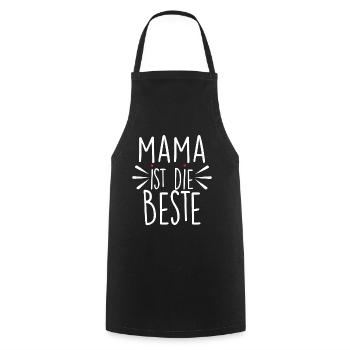Mama Ist Die Beste - Mutter Mom Muttertag - Kochschürze - Schwarz - Vorne - AI Model Male 185 dark (185cm)
