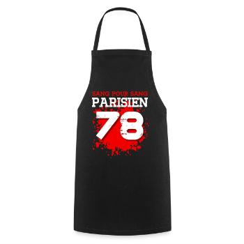 Sang Pour Sang Parisien - 78 - Tablier de cuisine - noir - Devant - AI Model Male 185 dark (185cm)