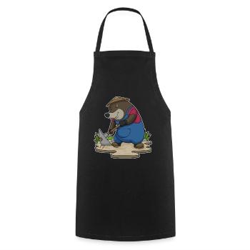 Mole Farmer Pickaxe Farm - Cooking Apron - black - Front - AI Model Male 185 dark (185cm)