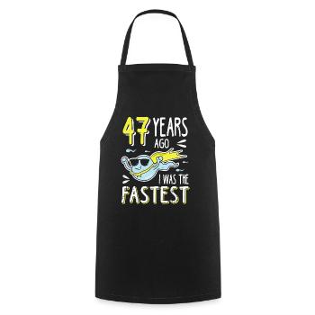 47 Years Ago I Was The Fastest 47. Geburtstag - Kochschürze - Schwarz - Vorne - AI Model Male 185 dark (185cm)