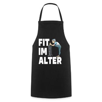 Fit im Alter für die Oma und Großmutter - Kochschürze - Schwarz - Vorne - AI Model Male 185 dark (185cm)