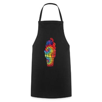 Ice Cream Tie Dye Cone Sundae - Kochschürze - Schwarz - Vorne - AI Model Male 185 dark (185cm)