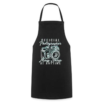 Official photographer can take pictures at any time - Cooking Apron - black - Front - AI Model Male 185 dark (185cm)