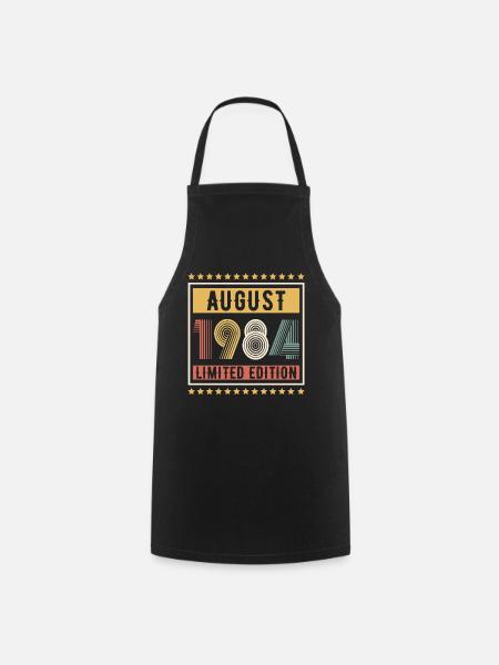 Vintage August 1984 Limited Edition Birthday - Cooking Apron - black