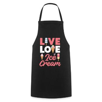 Ice Cream Cone Popsicle Live Love - Kochschürze - Schwarz - Vorne - AI Model Male 185 dark (185cm)