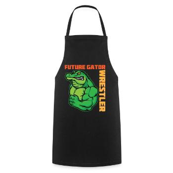 Crocodile Alligator Wrestling Reptile Cadeau - Tablier de cuisine - noir - Devant - AI Model Male 185 dark (185cm)