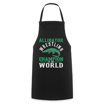 Crocodile Alligator Wrestling Reptile Cadeau - Tablier de cuisine - noir - Devant - AI Model Male 185 dark (185cm)