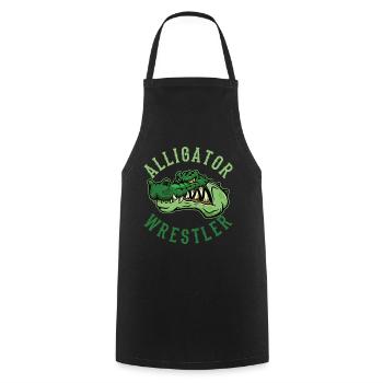 Crocodile Alligator Wrestling Reptile Gift - Cooking Apron - black - Front - AI Model Male 185 dark (185cm)