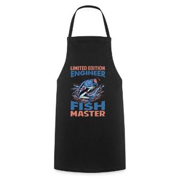 Limited Edition Engineer Fish Master - Fishing - F - Kochschürze - Schwarz - Vorne - AI Model Male 185 dark (185cm)