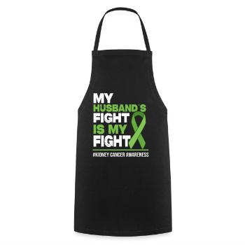 My Husbands Fight Is My Fight - Kidney Cancer - Cooking Apron - black - Front - AI Model Male 185 dark (185cm)