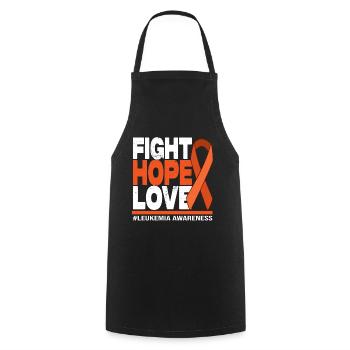 Fight Hope Love - Leukemia Awareness - Cooking Apron - black - Front - AI Model Male 185 dark (185cm)