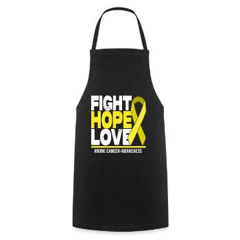 Fight Hope Love - F*** Bone Cancer - Kochschürze - Schwarz - Vorne - AI Model Male 185 dark (185cm)