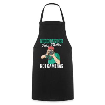 Photographers take photos, not cameras, - Cooking Apron - black - Front - AI Model Male 185 dark (185cm)