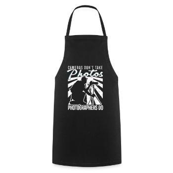 Cameras don't take photos Photographers - Cooking Apron - black - Front - AI Model Male 185 dark (185cm)