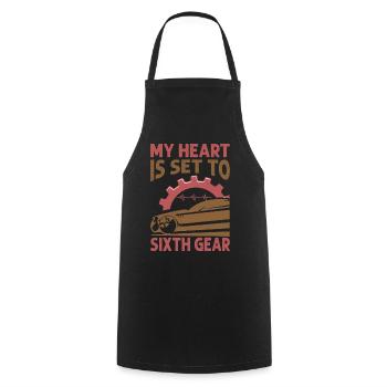 My Heart Is Set To Sixth Gear - Racing - Race Cars - Cooking Apron - black - Front - AI Model Male 185 dark (185cm)