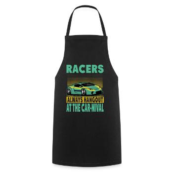 Racers Always Hangout At The Car-Nival - Funny - R - Cooking Apron - black - Front - AI Model Male 185 dark (185cm)
