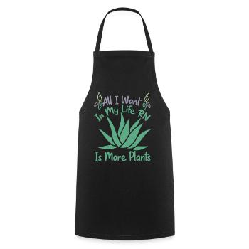 All I Want In My Life RN Is More Plants - Gardenin - Kochschürze - Schwarz - Vorne - AI Model Male 185 dark (185cm)