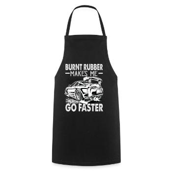 Burnt Rubber Makes Me Go Faster - Race - Racing - Cooking Apron - black - Front - AI Model Male 185 dark (185cm)