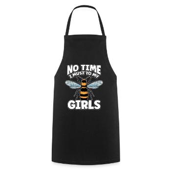Pas le temps que je doive aller chez mes filles apicultrices - Tablier de cuisine - noir - Devant - AI Model Male 185 dark (185cm)