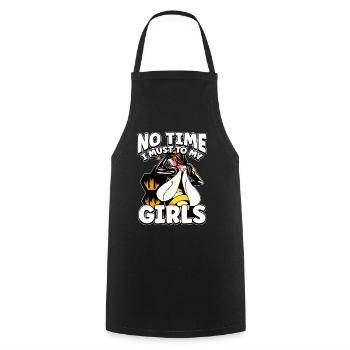 Pas le temps que je doive aller chez mes filles apicultrices - Tablier de cuisine - noir - Devant - AI Model Male 185 dark (185cm)