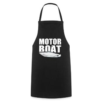 Motorboot - Kochschürze - Schwarz - Vorne - AI Model Male 185 dark (185cm)