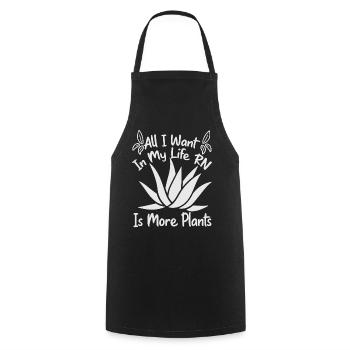 All I Want In My Life RN Is More Plants - Gardenin - Kochschürze - Schwarz - Vorne - AI Model Male 185 dark (185cm)