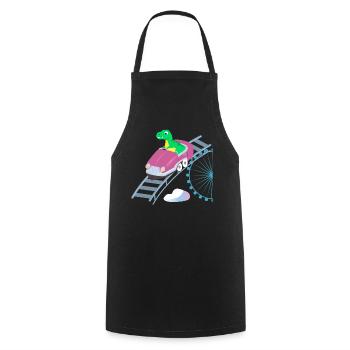 Roller Coaster T Rex Dinosaur - Cooking Apron - black - Front - AI Model Male 185 dark (185cm)