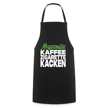 Kaffee Zigarette Kacken - Lustiger Spruch - Kochschürze - Schwarz - Vorne - AI Model Male 185 dark (185cm)