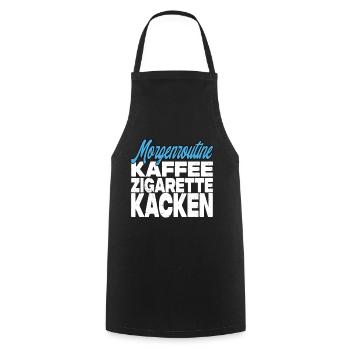 Kaffee Zigarette Kacken - Lustiger Spruch - Kochschürze - Schwarz - Vorne - AI Model Male 185 dark (185cm)