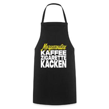 Kaffee Zigarette Kacken - Lustiger Spruch - Kochschürze - Schwarz - Vorne - AI Model Male 185 dark (185cm)