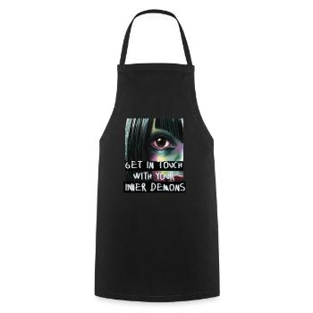 Anime Japan Demons - Cooking Apron - black - Front - AI Model Male 185 dark (185cm)